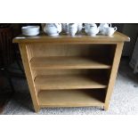 (13) Modern oak open front bookcase