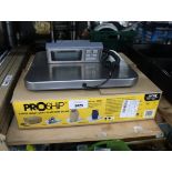 1 boxed and 1 unboxed Pro Ship heavy duty platform scales