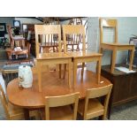 6 rubber wood panel seated dining chairs