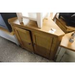 (2107) (5) Oak 2 door corner unit cupboard