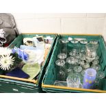 2 crates of mixed housewares incl. glasses and various decorative and kitchen items