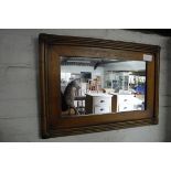 Wooden framed rectangular wall mirror