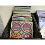 Crate of vinyl records