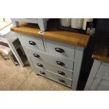 (2090) (24) Sage coloured chest of 2 over 3 drawers