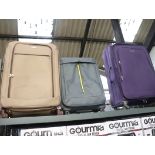 3 various luggage cases