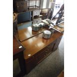 Mid century dressing chest with large bevelled mirror over