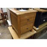 Modern light oak 2 drawer bedside