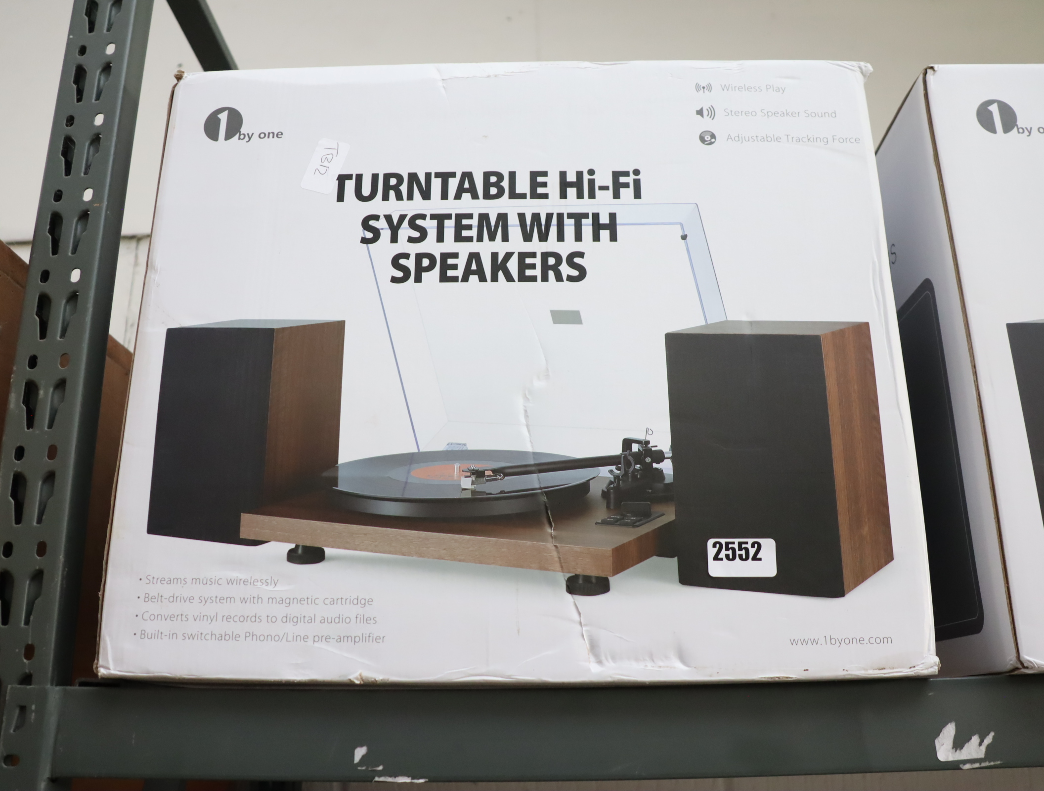 Boxed 1 by One turntable hifi system with speakers