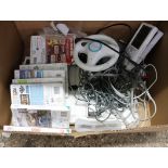 Nintendo WiiFit board with quantity of Nintendo Wii games