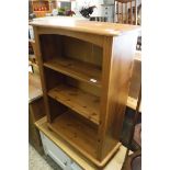 Modern pine open front bookcase