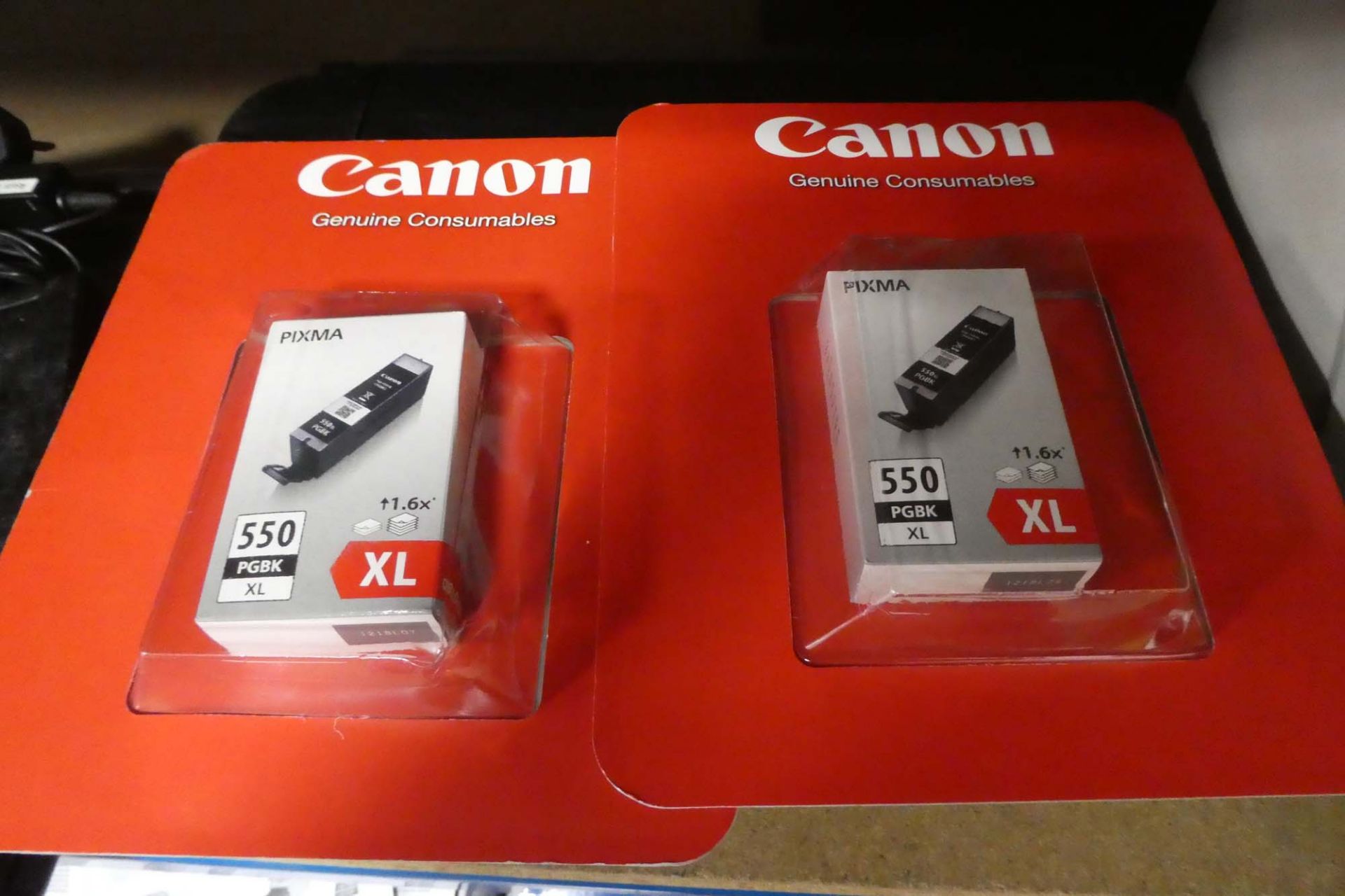 Canon Pixma G3501 printer together with 2 Pixma 550 black XL colour ink cartridges in blister packs - Image 2 of 2