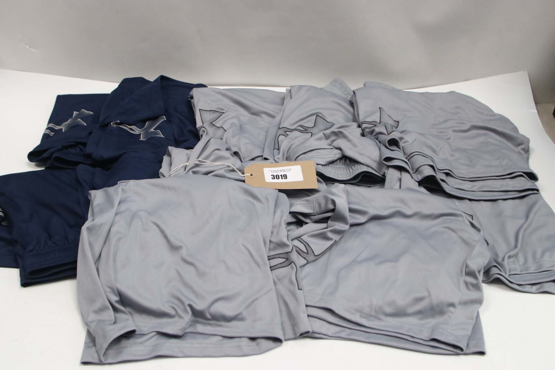 Quantity of Under Armour shorts in blue and grey