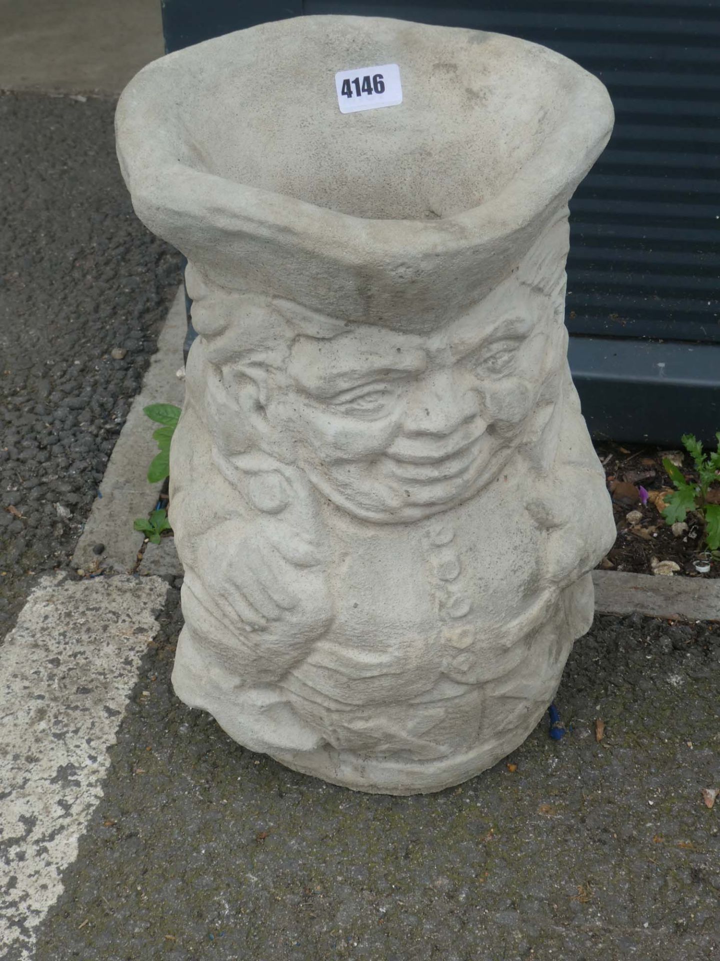 4157 Concrete planter in the shape of a Toby jug