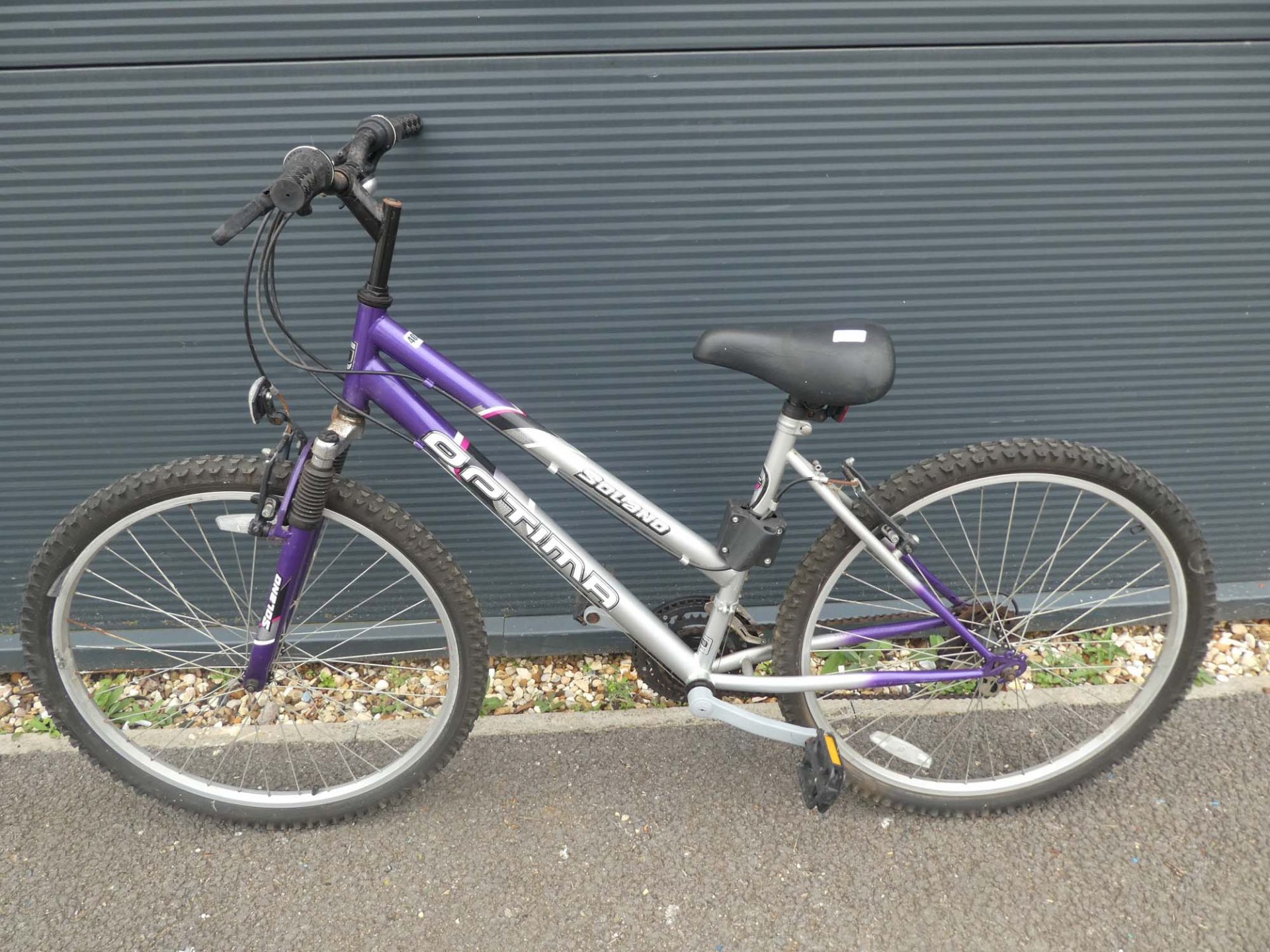 Solano mountain bike in silver and purple