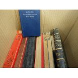 Box containing Rider Haggard books