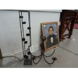 5 branch wrought iron candle holder plus a tealight holder