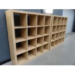 Pair of maple effect storage units