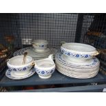 Cage containing quantity of flower patterned Imperial porcelain crockery