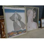 Pair of reproduction Vogue advertising posters