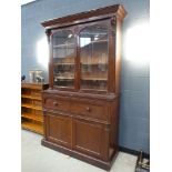 Victorian mahogany secretaire bookcase