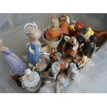 Box containing large quantity of ornamental china figures