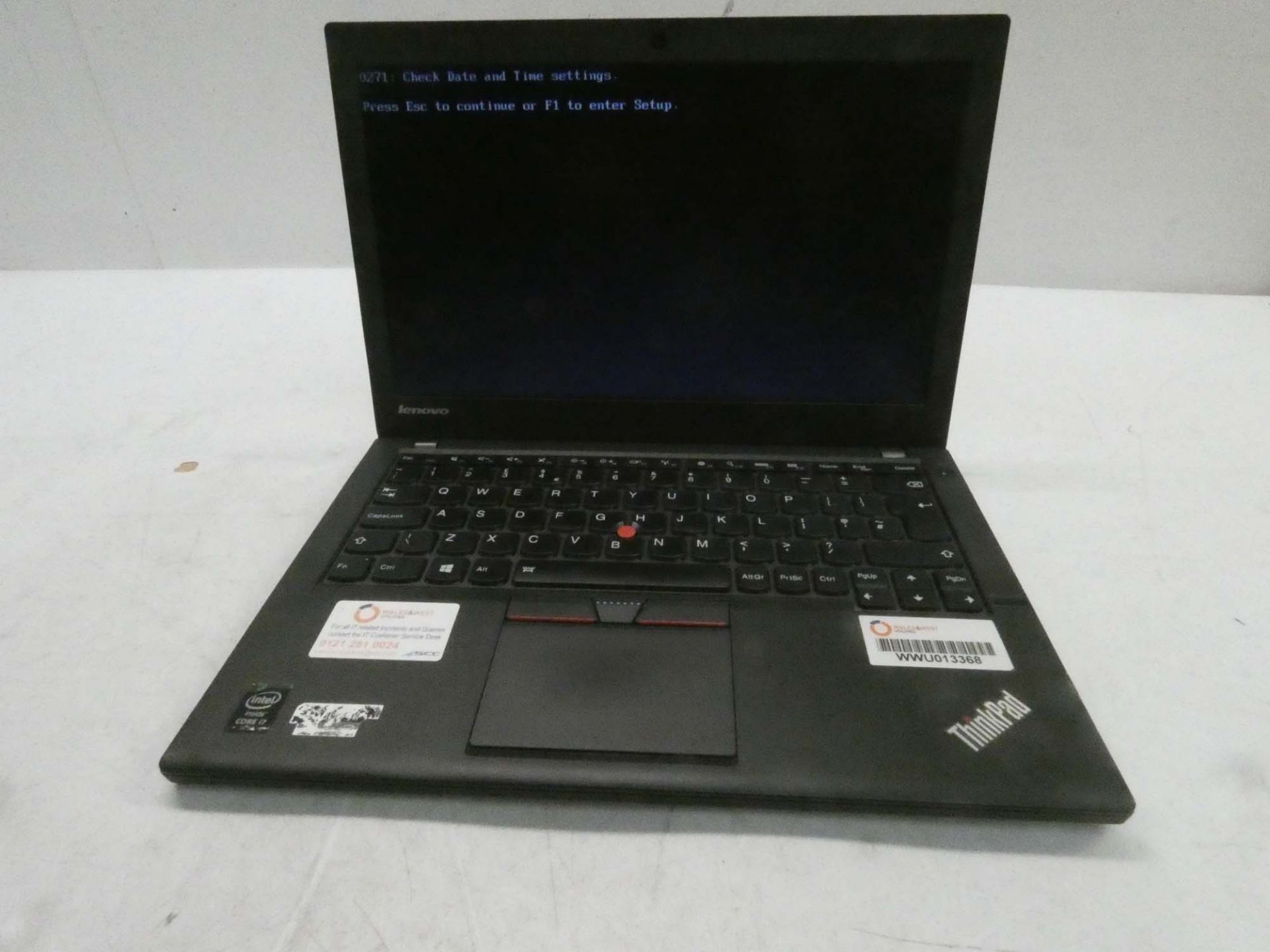 Lenovo ThinkPad X250 i7, 8GB RAM laptop (a/f no HDD, BIOS lock)