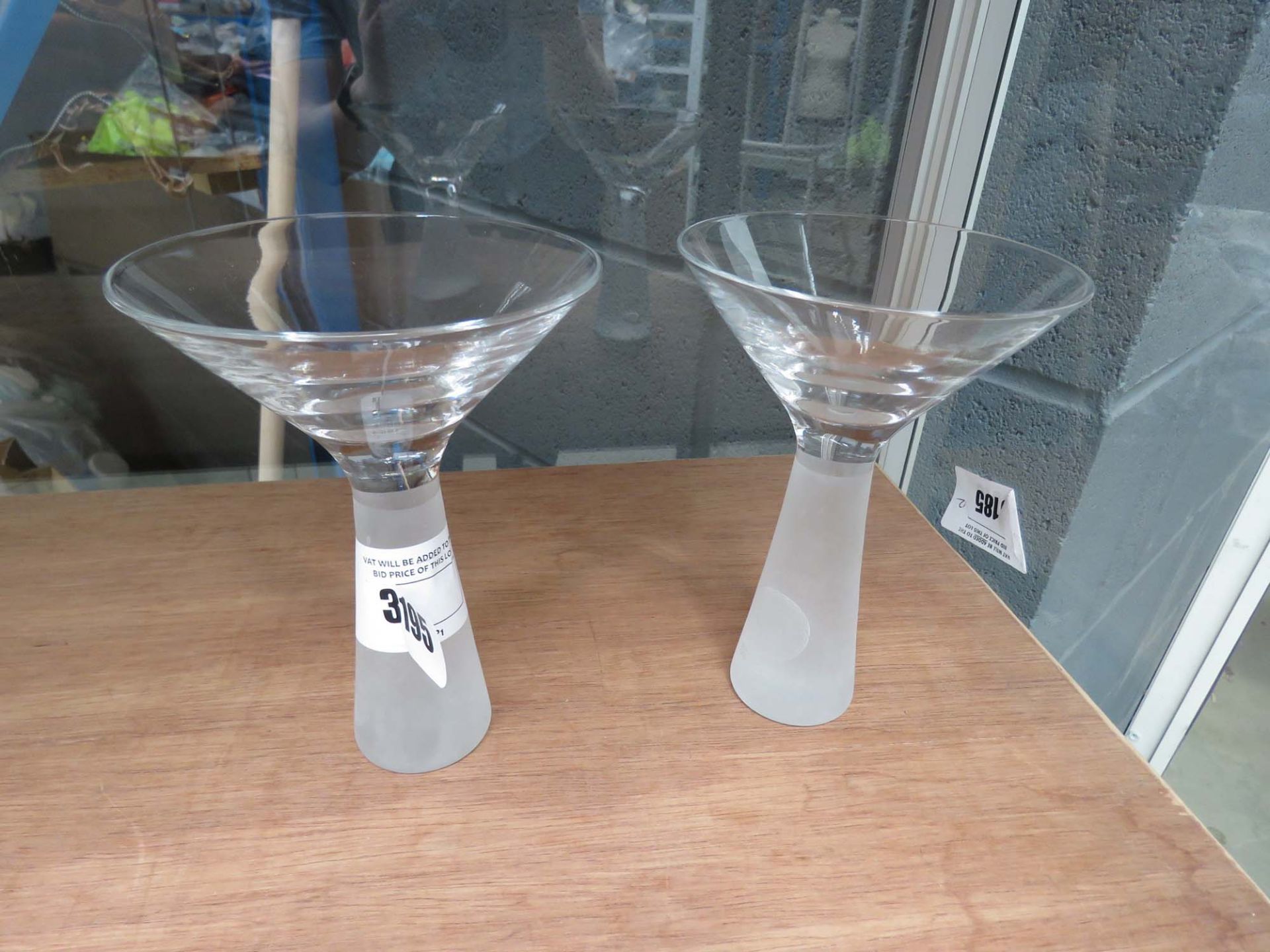 2 glass decorative tealight holders