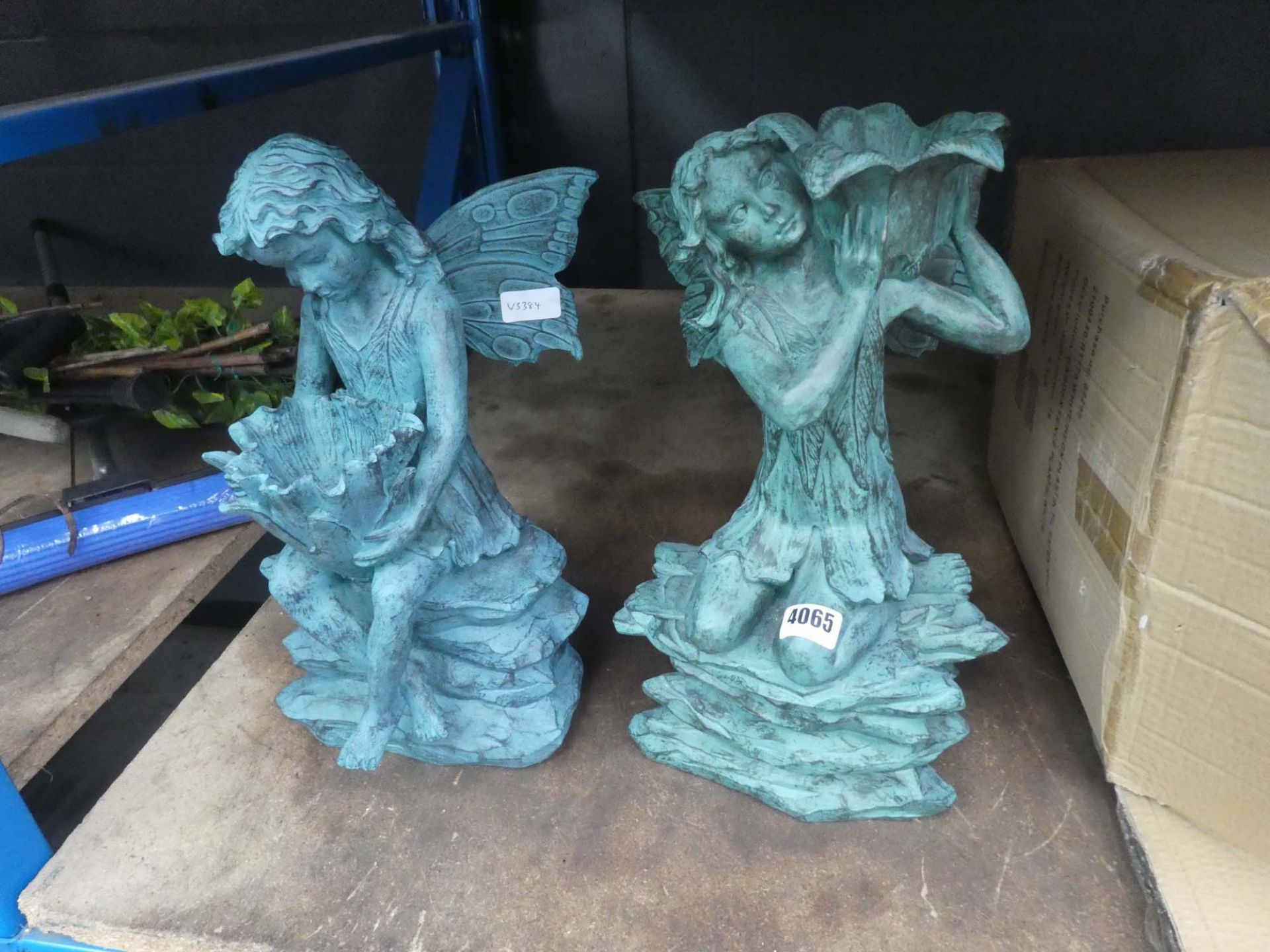 2 resin figures of fairies