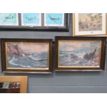 Pair of framed and glazed coastal prints