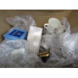 Box of Commemorative ware, Ainsley and other china