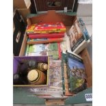 Box of Russian dolls, Football Review magazines, children's annuals and National Trust handbooks