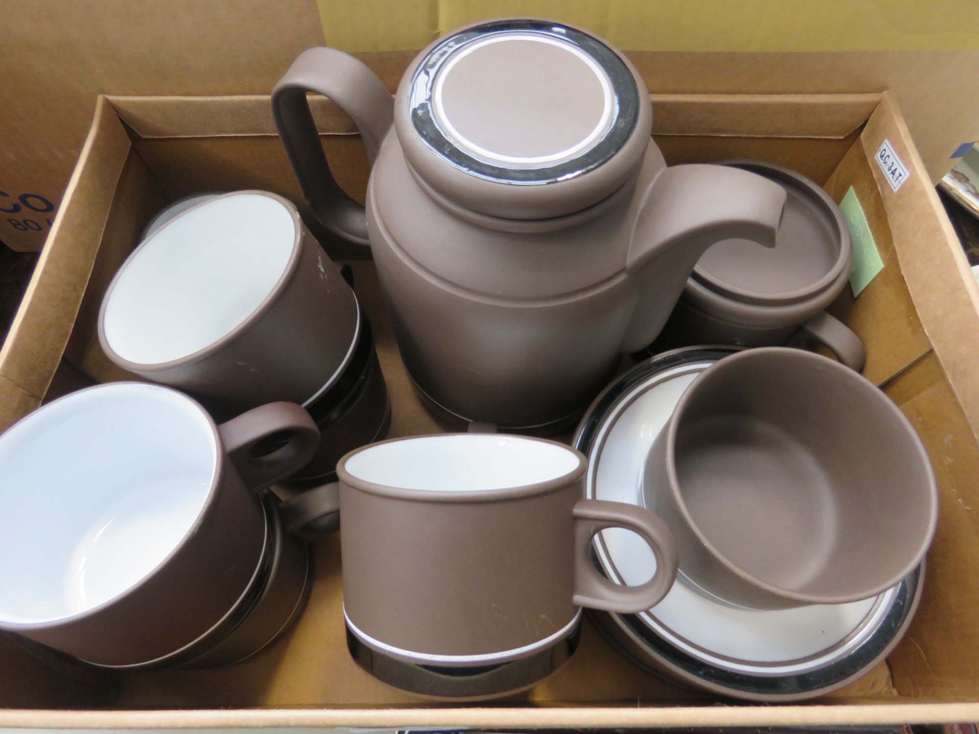 Box of Hornsey contrast tea service