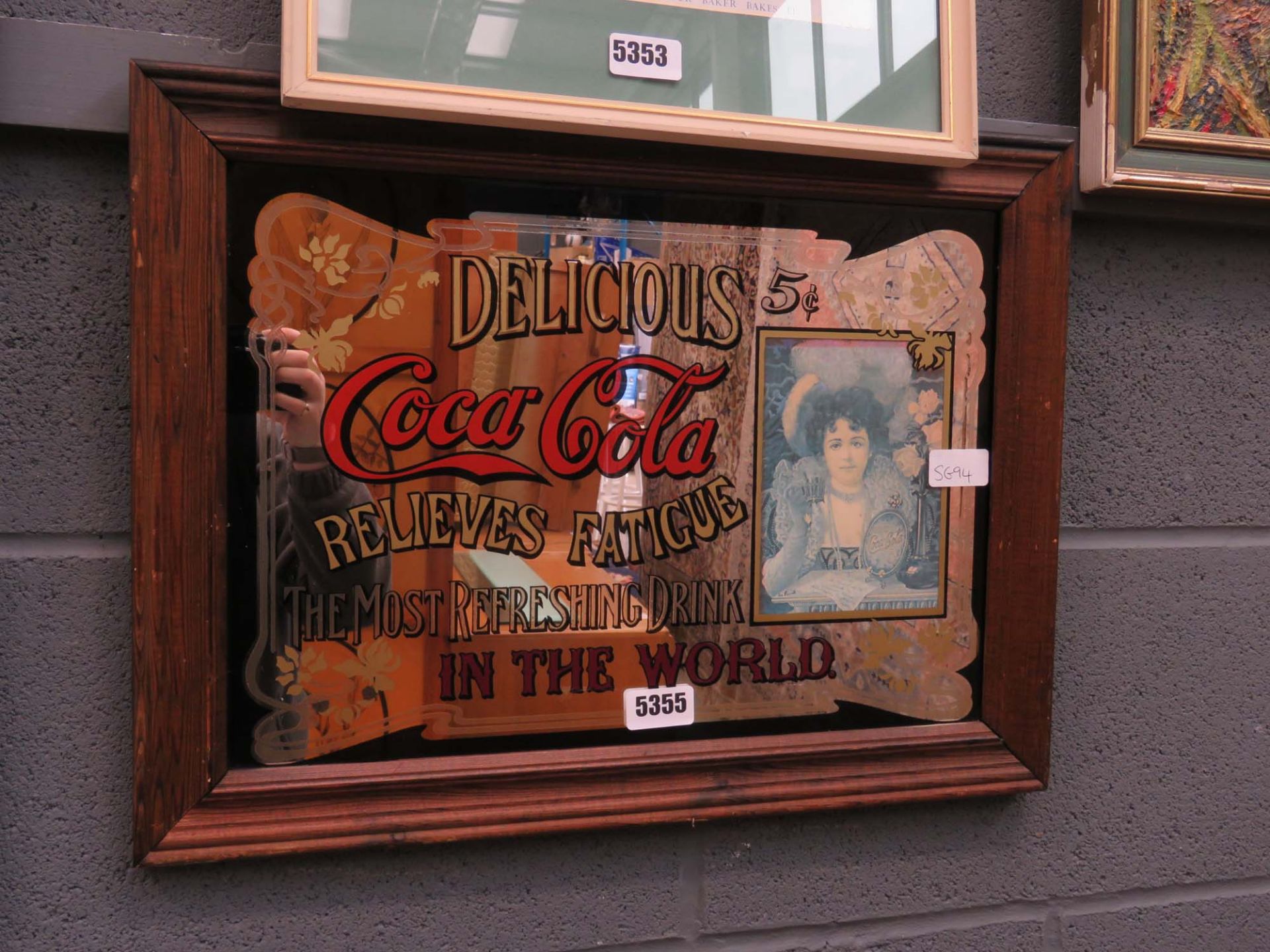 Reproduction Coca Cola advertising mirror