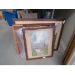 Quantity of prints and frames to include rural landscapes, plus a tapestry