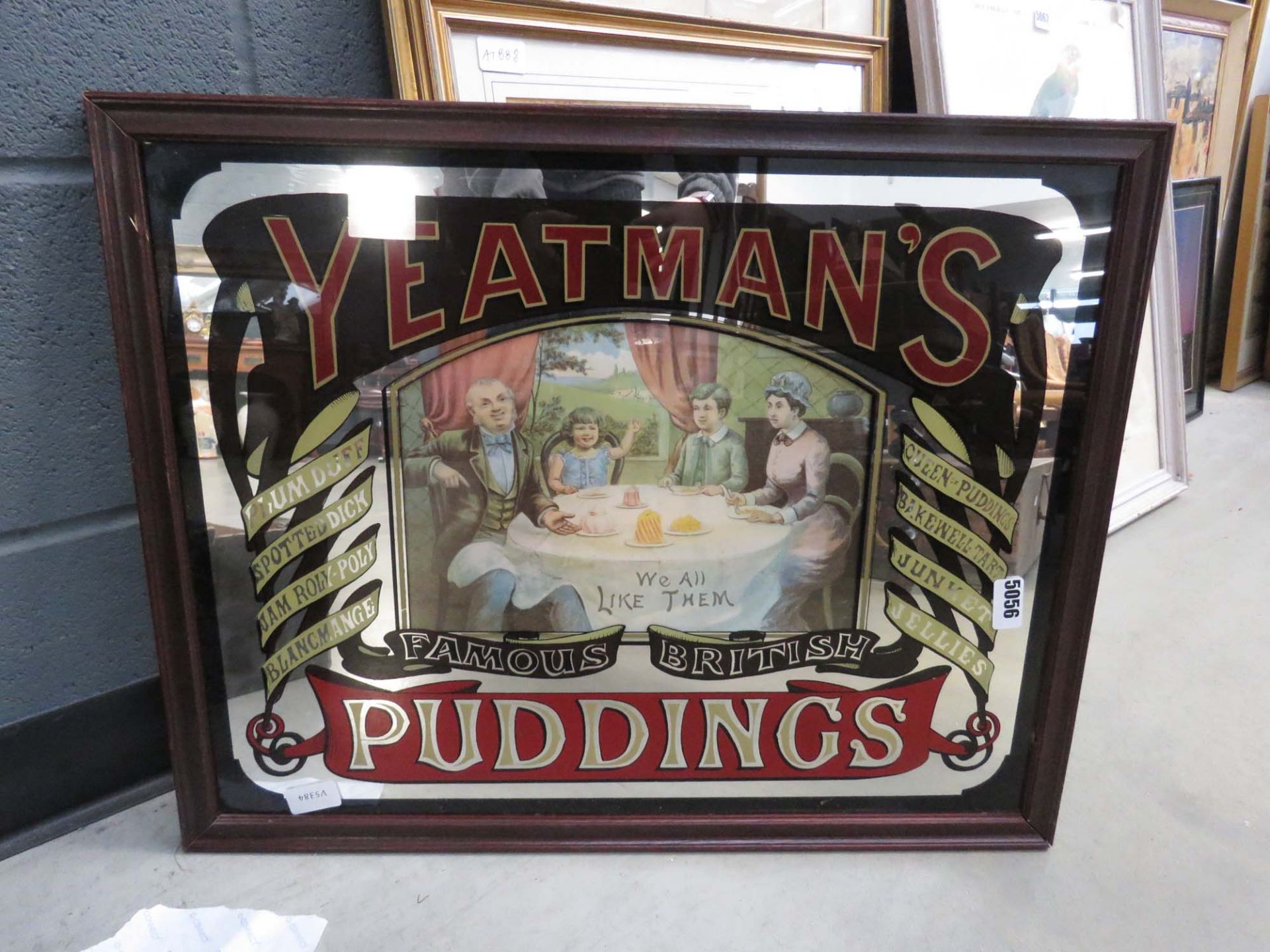 Reproduction Yeatman's Puddings advertising mirror