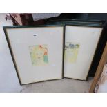 5 framed and glazed prints of ladies