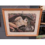 Limited Edition Peter Jacques print of a nude and a bull entitled ''Europa''