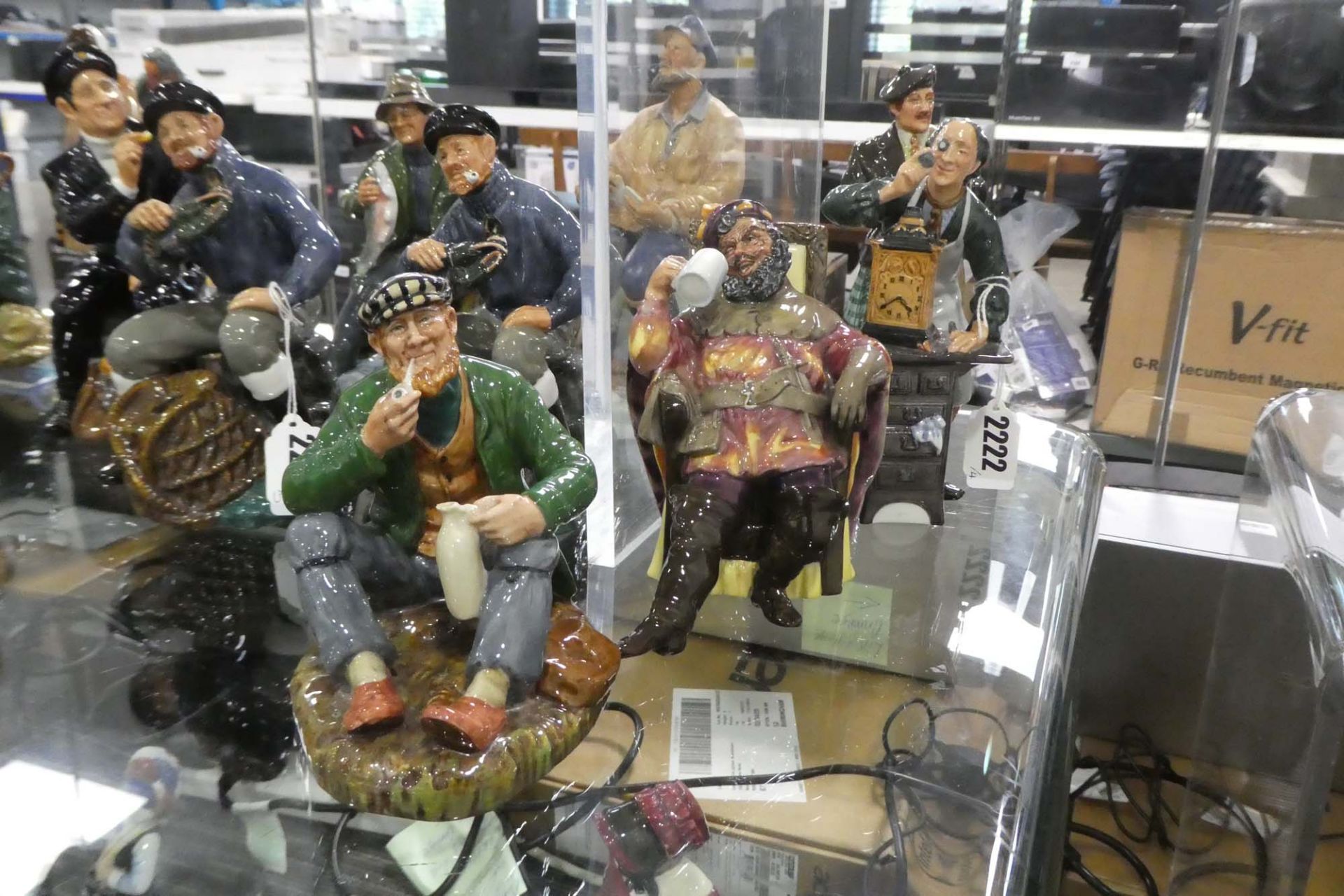 4 Royal Doulton figurines comprising HN2279 Clockmaker HN2162 Foaming Quart HN2362 Wayfarer HN2361