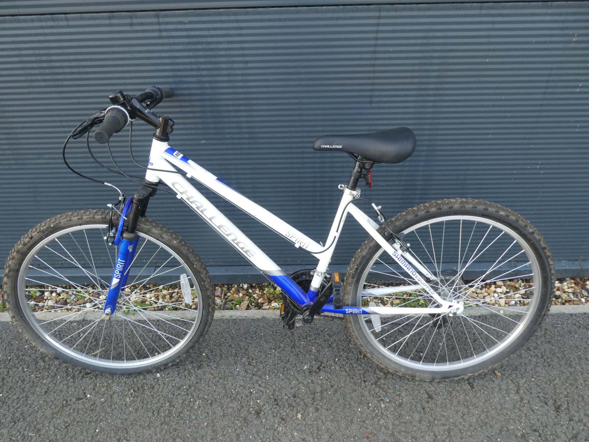 Challenge white and blue gents mountain bike