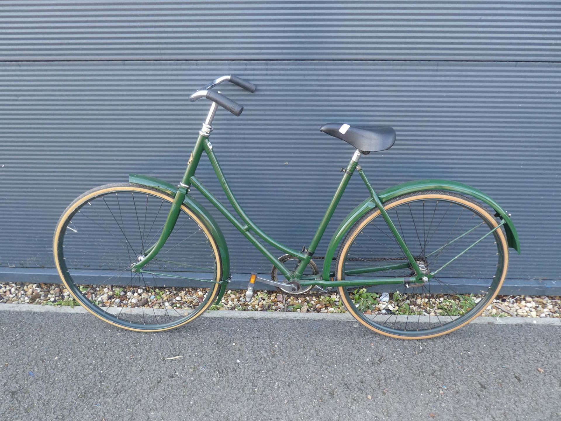 Green vintage ladies bike