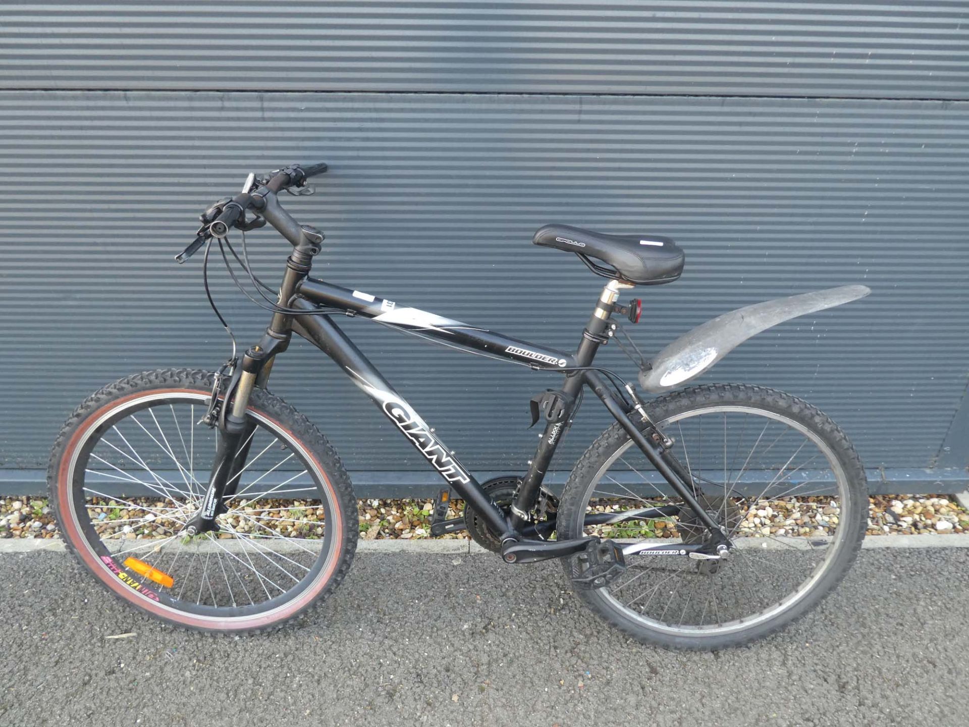 Giant black and white mountain bike