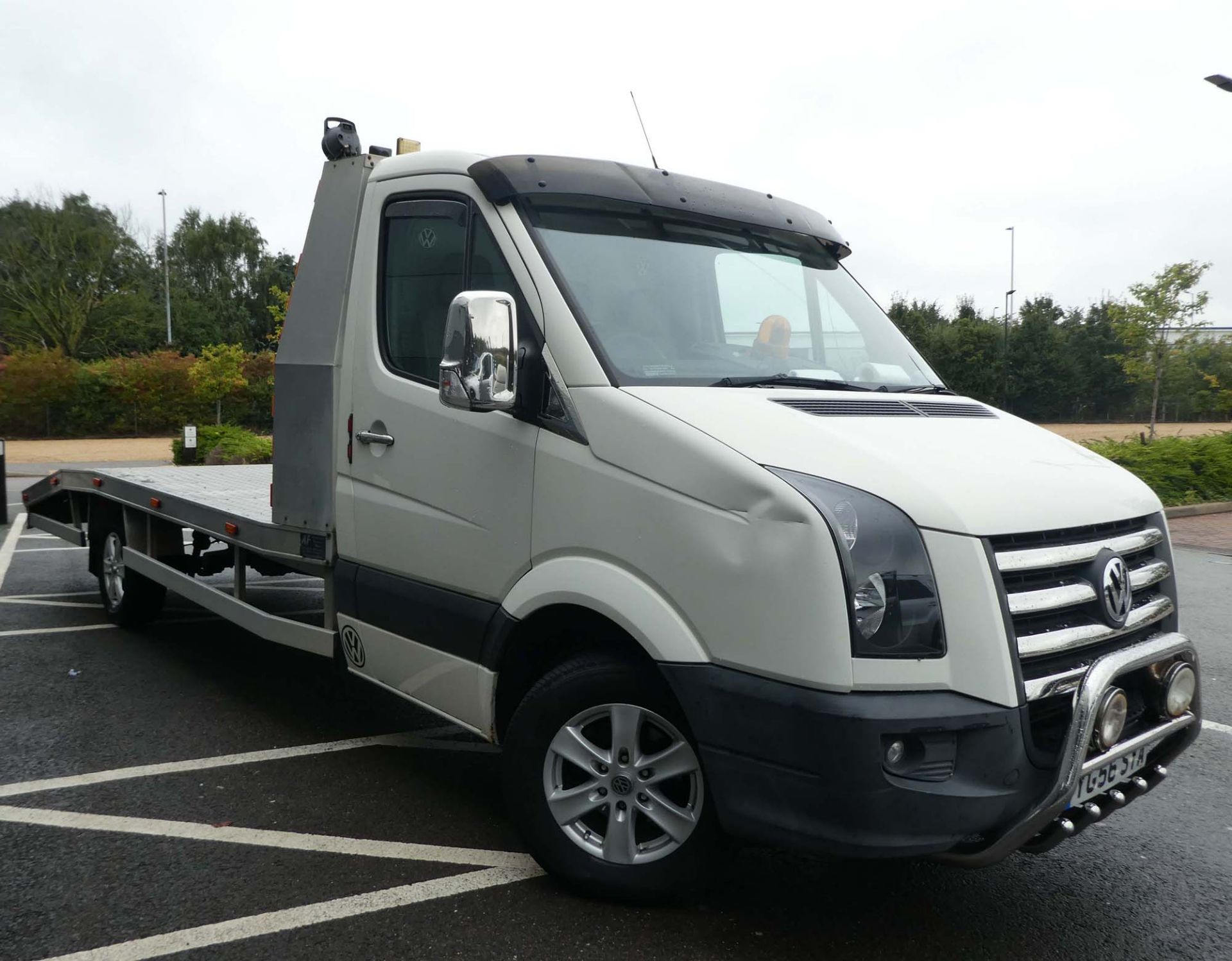 Volkswagen Crafter CR35 109 LWB recovery vehicle with AF Recovery aluminium 5 metre beavertail body,