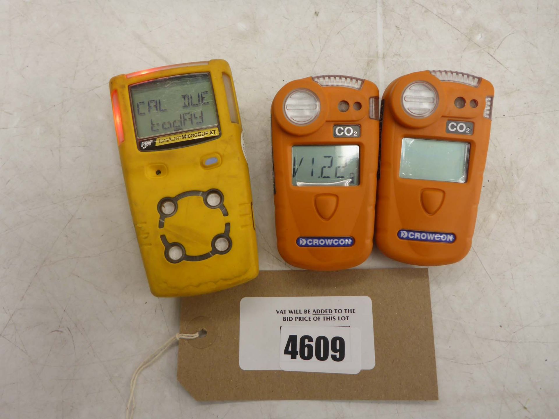 BW Gas Alert Micro Clip XT detector and 2 Crowcon Gasman personal gas detectors