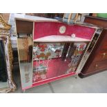 Pink glitter decorated 1950's display cabinet