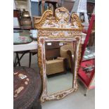 Gilt framed rectangular mirror with shabby chic finish