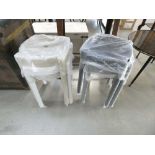 Four assorted plastic stools