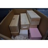 Box of wooden storage boxes