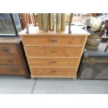Pine four drawer chest of drawers