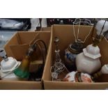 2 boxes of assorted table lamps