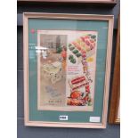 Framed and glazed advertising poster of Metlis of Bedford